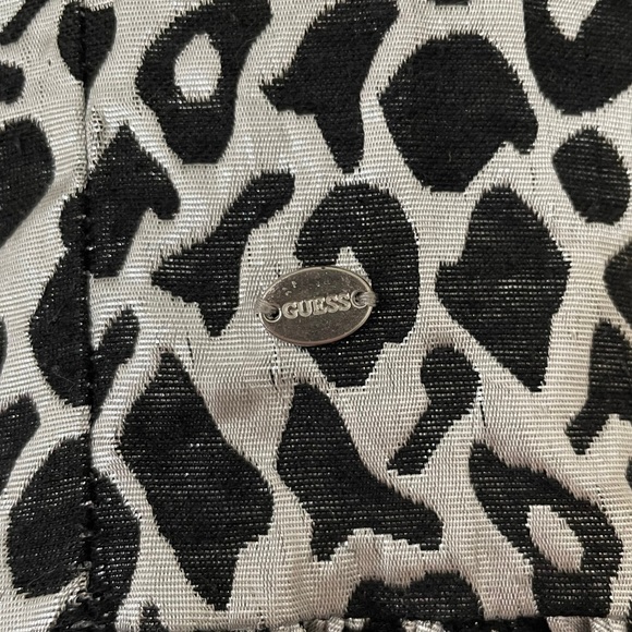 GUESS Kids Sz 10-12 black and silver cheetah print party dress with jewel detail - Picture 3 of 8
